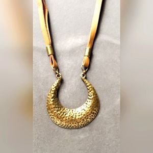 Suede & bronze necklace and earrings set NWT